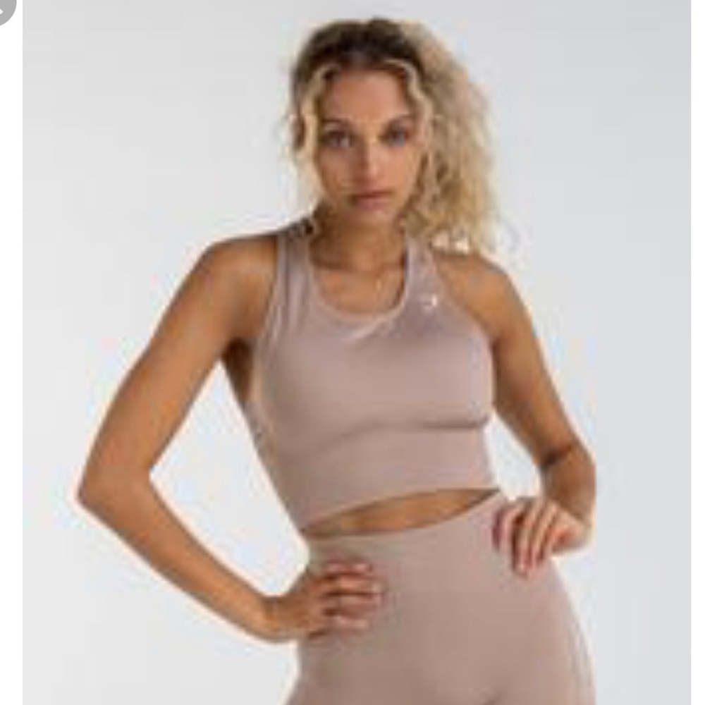 ENERGY SEAMLESS CROP VEST Taupe Gymshark M